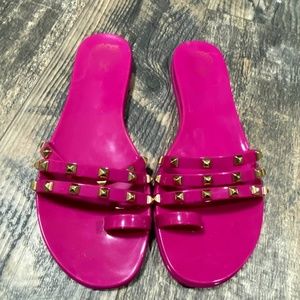 Vince Camuto Pink Studded Jelly Sandals-Worn Once